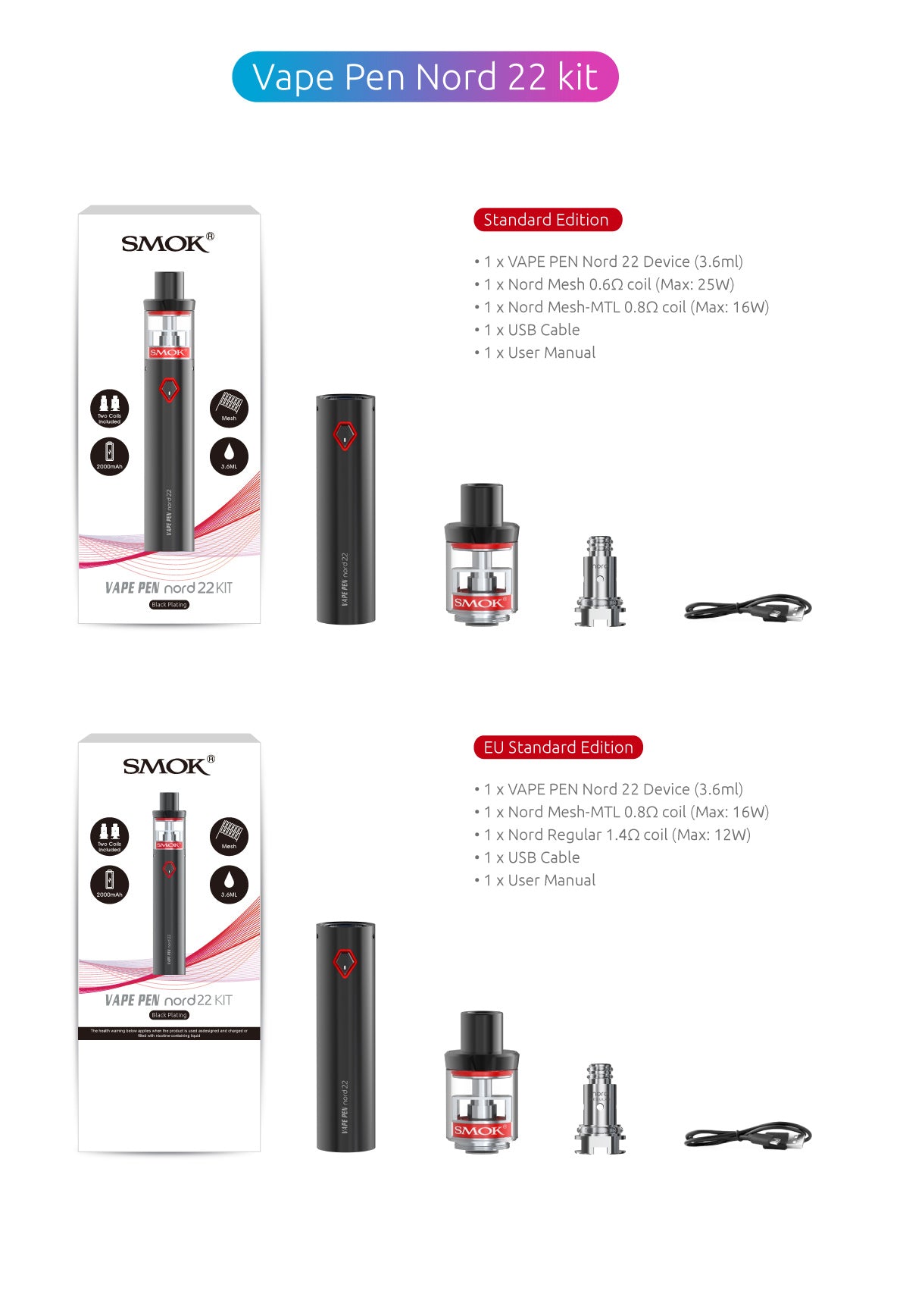 VAPE PEN Nord 19 & 22