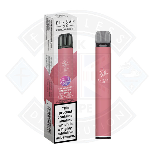 ELF BAR 600 PREFILLED KIT 20MG - Strawberry Raspberry Cherry Ice