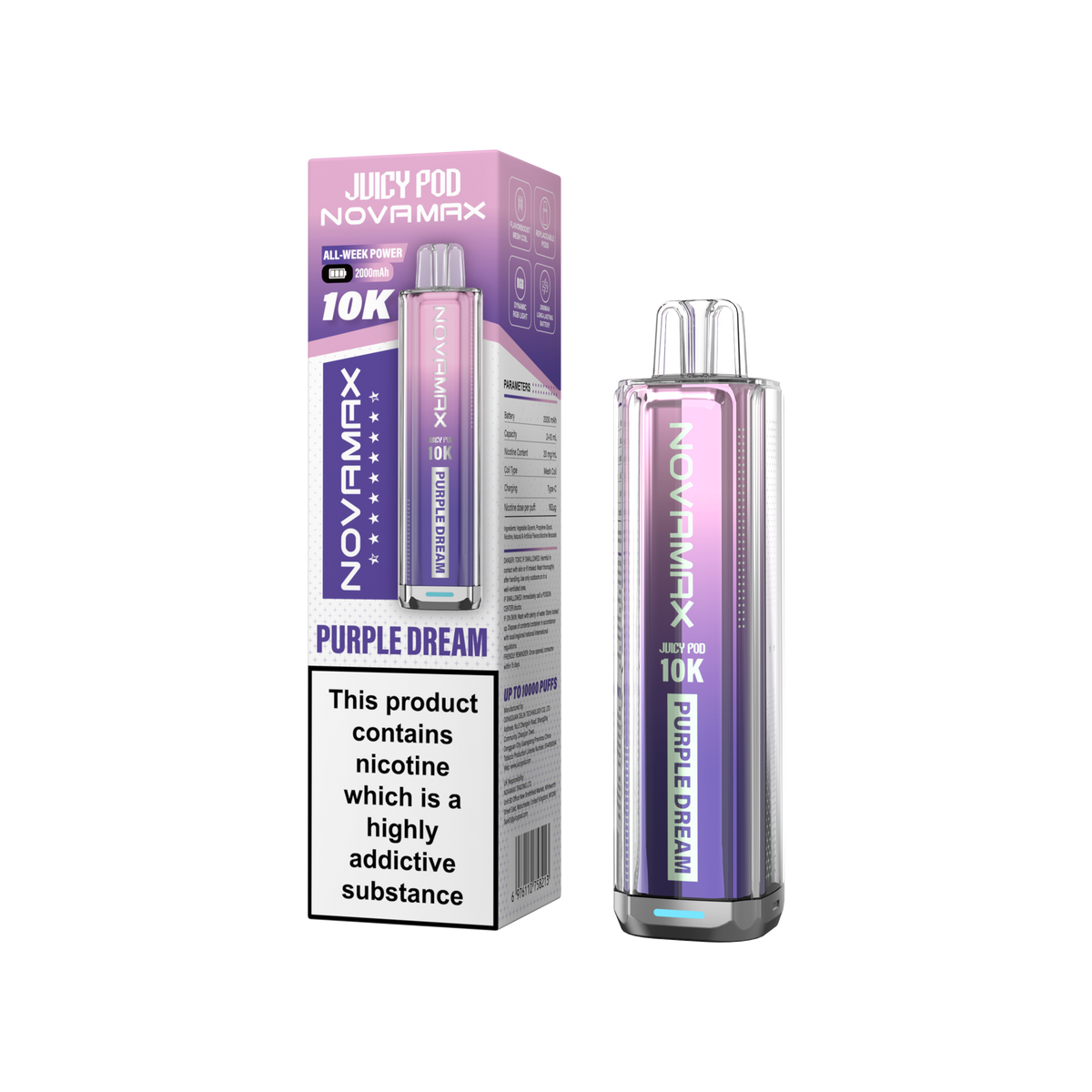 Juicy Pod NOVAMAX 10K Prefilled Vape Kit