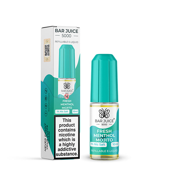 Bar Juice 5000 10mg Nic Salt 10ml, Fresh Menthol Mojito Flavour, Vape Auraa UK