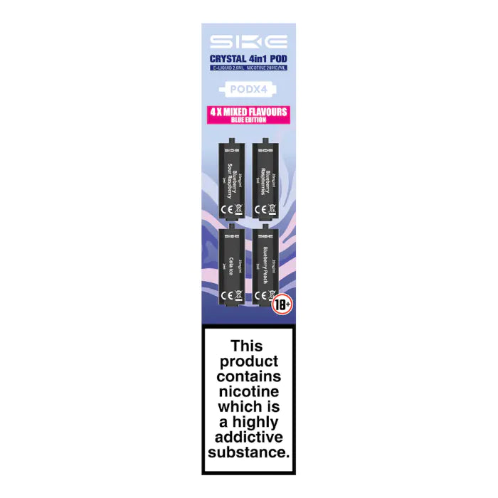 SKE Crystal 2400 4 in 1 Prefilled Pods - Blue Edition - 4PK