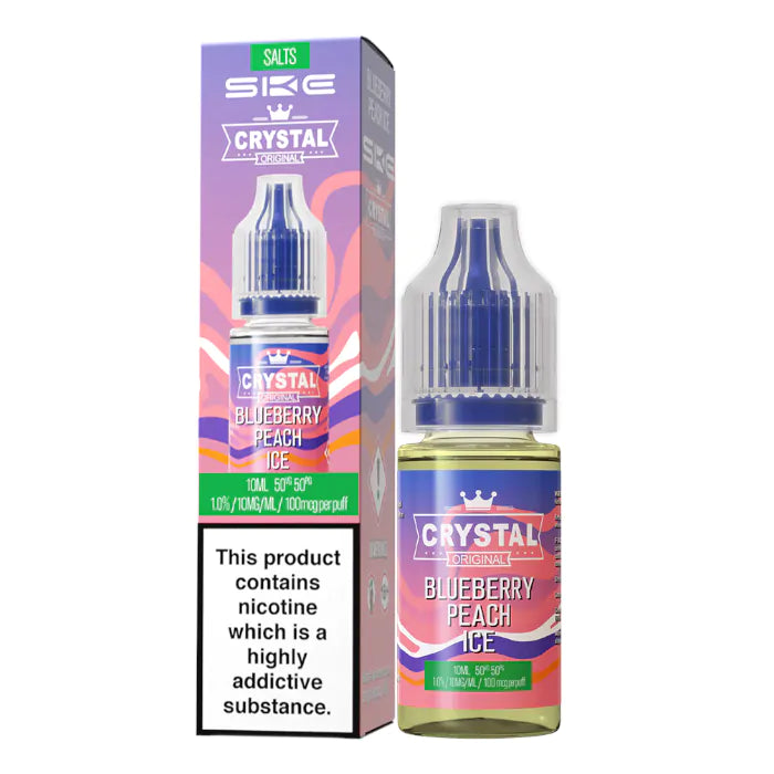 Crystal Nic Salts - Blueberry Peach Ice - 10ml E-liquid