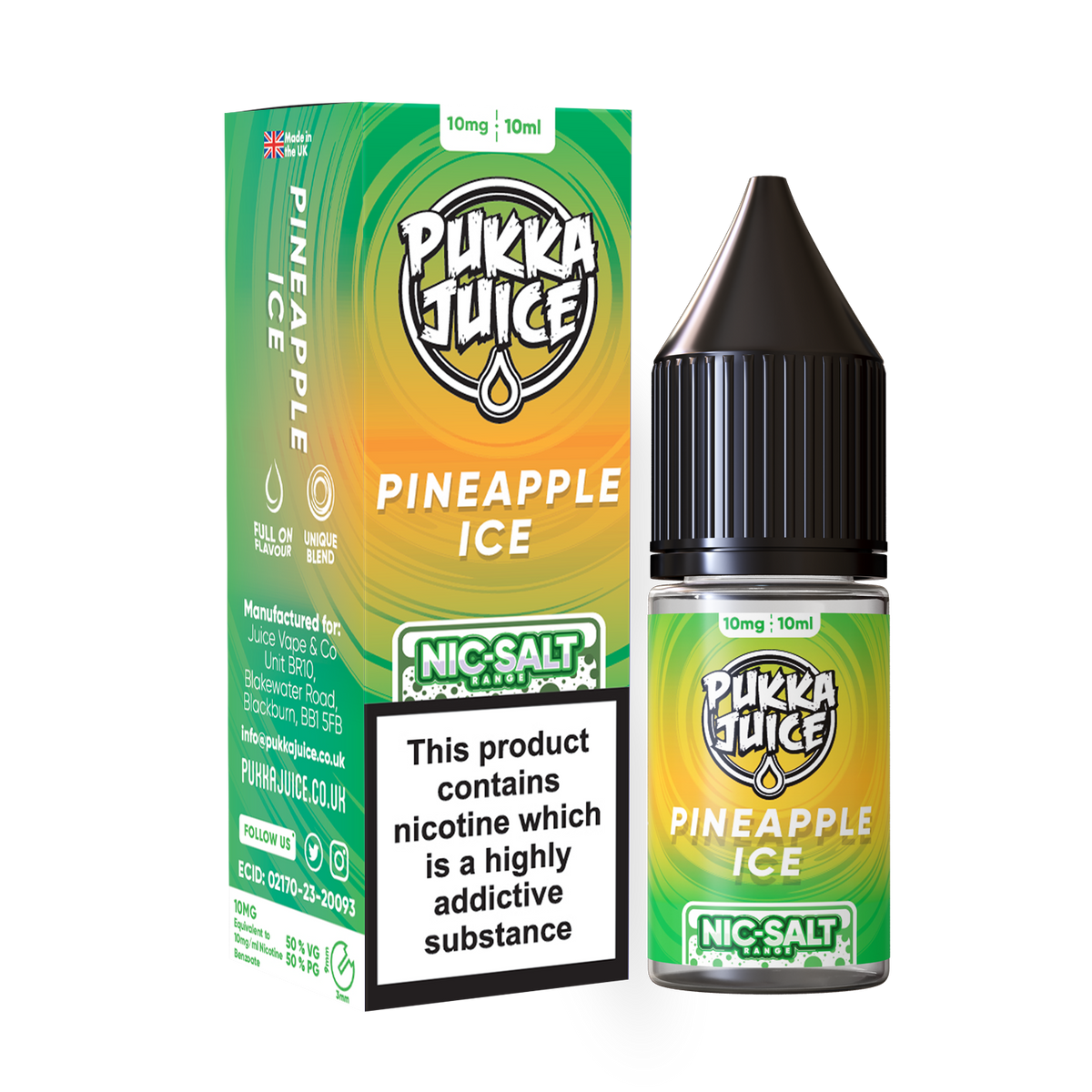 Pukka Juice - Nic Salt Pineapple ICE 10ml E-liquid