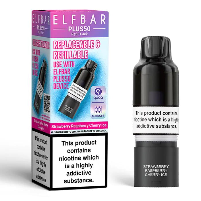 Elfbar Plus50 Prefilled Pods - 1PK-Strawberry Raspberry Cherry Ice