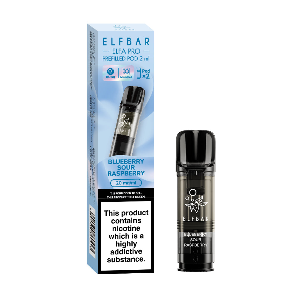 ELFA Pro Prefilled Pods 2packs, Blueberry Sour Raspberry Flavour, Vape Aura UK
