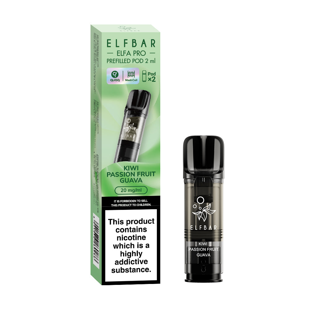 ELFA Pro Prefilled Pods 2packs, Kiwi Passionfruit Guava Flavour, Vape Aura UK