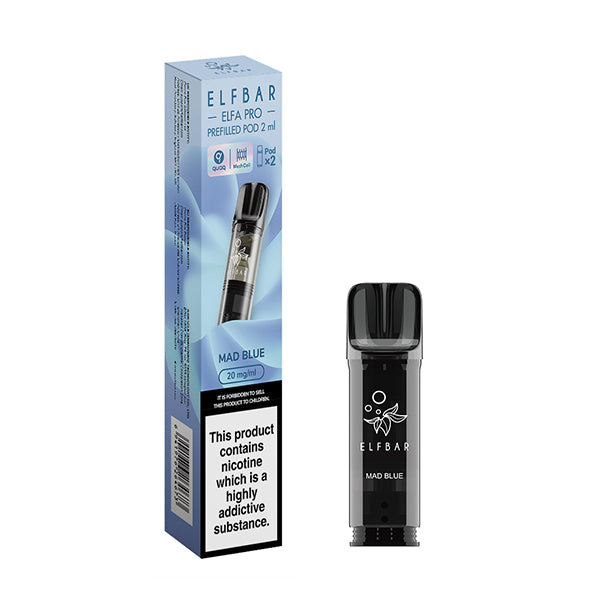 ELFA Pro Prefilled Pods 2packs, Mad Blue Flavour, Vape Aura UK