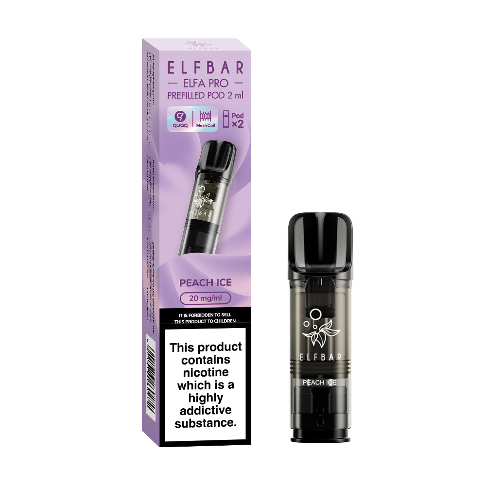 ELFA Pro Prefilled Pods 2packs, Peach Ice Flavour, Vape Aura UK