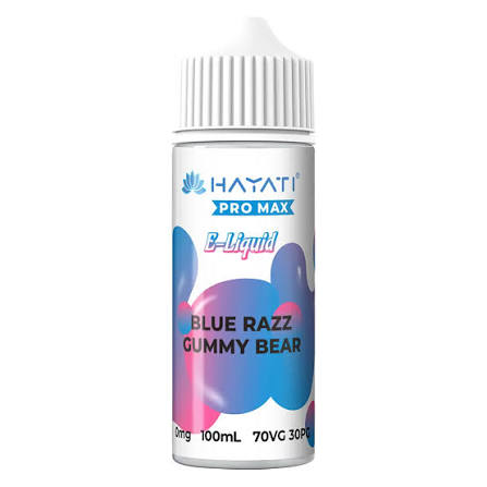 Hayati Pro Max 50/50 - Blue Razz Gummy Bear 0mg 100ml Shortfill