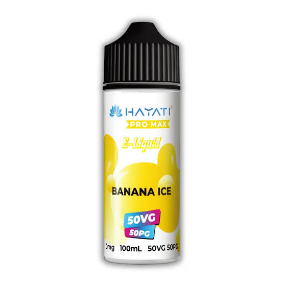 Hayati Pro Max 50/50 - Banana Ice 0mg 100ml Shortfill