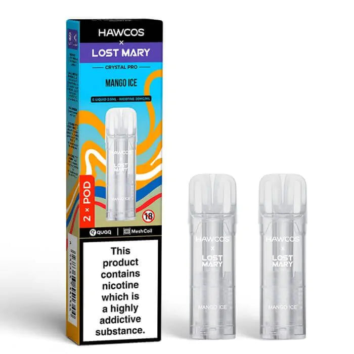 Hawcos x Lost Mary Crystal Pro Prefilled Pods - Mango Ice - 2PK