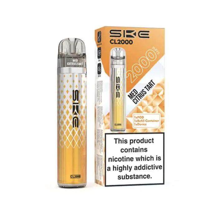 SKE Crystal CL2000 Prefilled Pod Vape Kit - Med Citrus Tart
