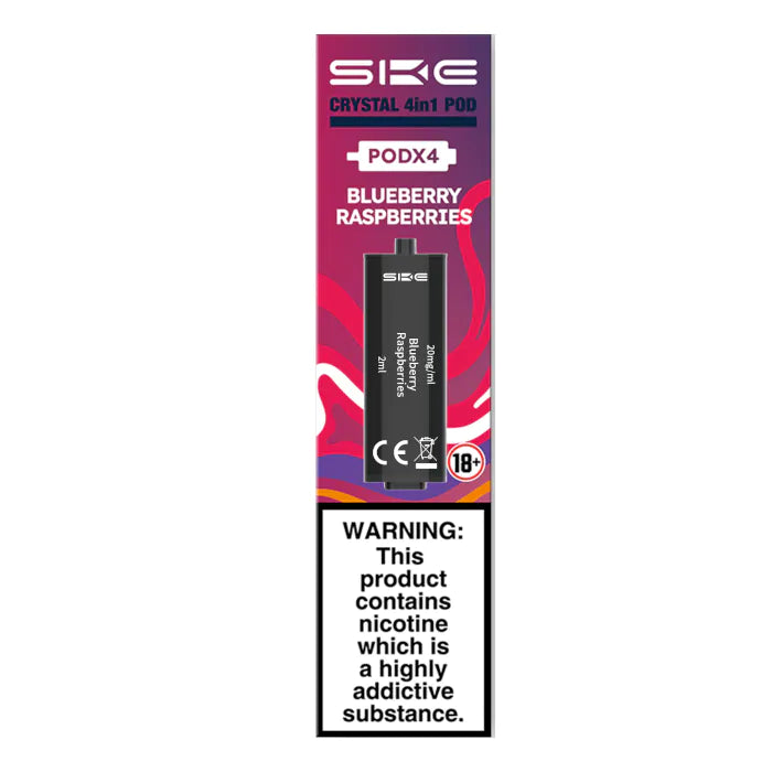 SKE Crystal 2400 4 in 1 Replacement Pods - Blueberry & Raspberries - 4PK