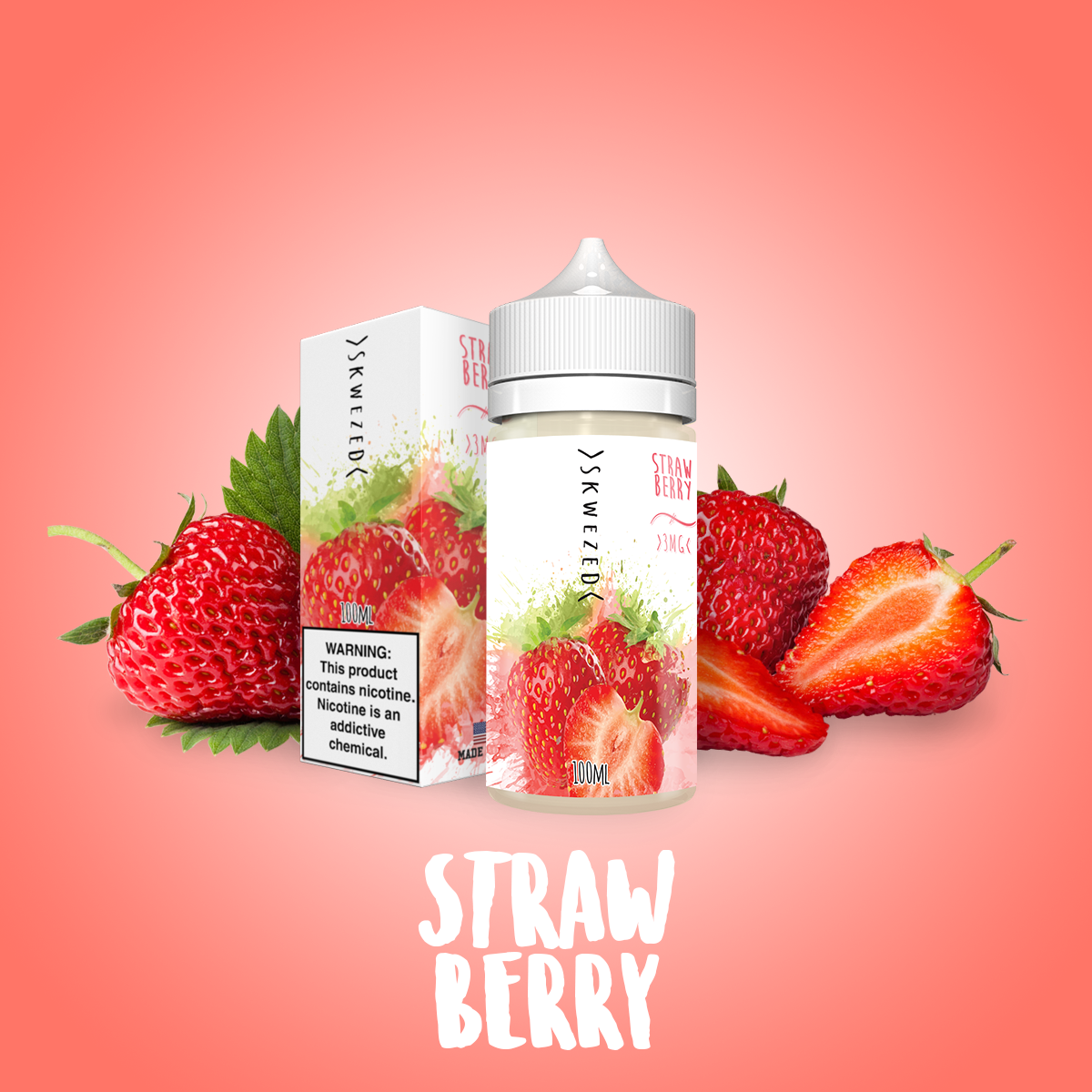 Skwezed -Strawberry 0mg 100ml Shortfill