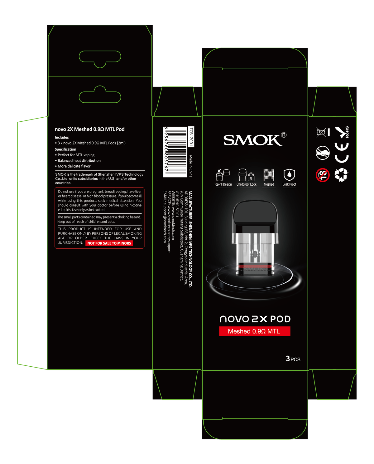Smok Novo 2X Replacement Pods 2ml/3pcs