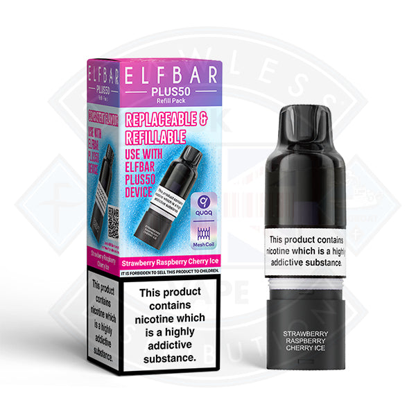 ELFBAR PLUS REFILL PACK 1PC - Strawberry Raspberry Cherry Ice