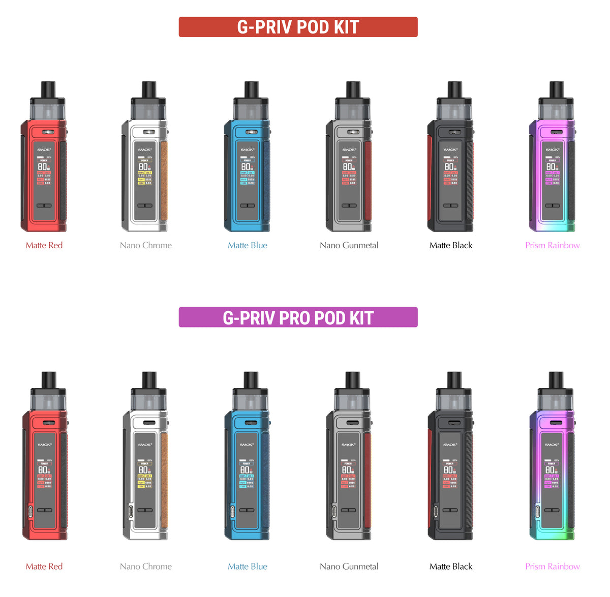 G-PRIV POD KIT & G-PRIV PRO POD KIT