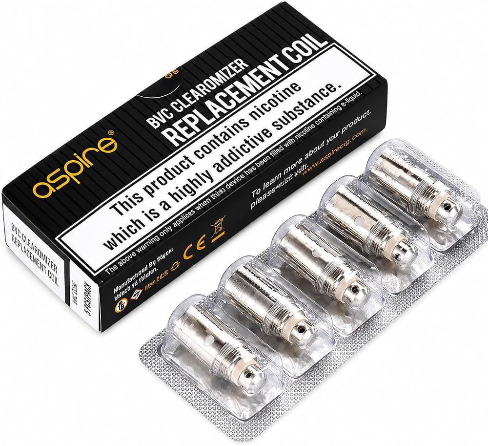 Aspire BVC Clearomizer Replacement Coil TPD Compliant - (5 Pack)