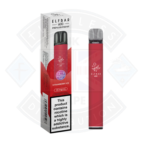 ELF BAR 600 PREFILLED KIT 20MG - Strawberry Ice