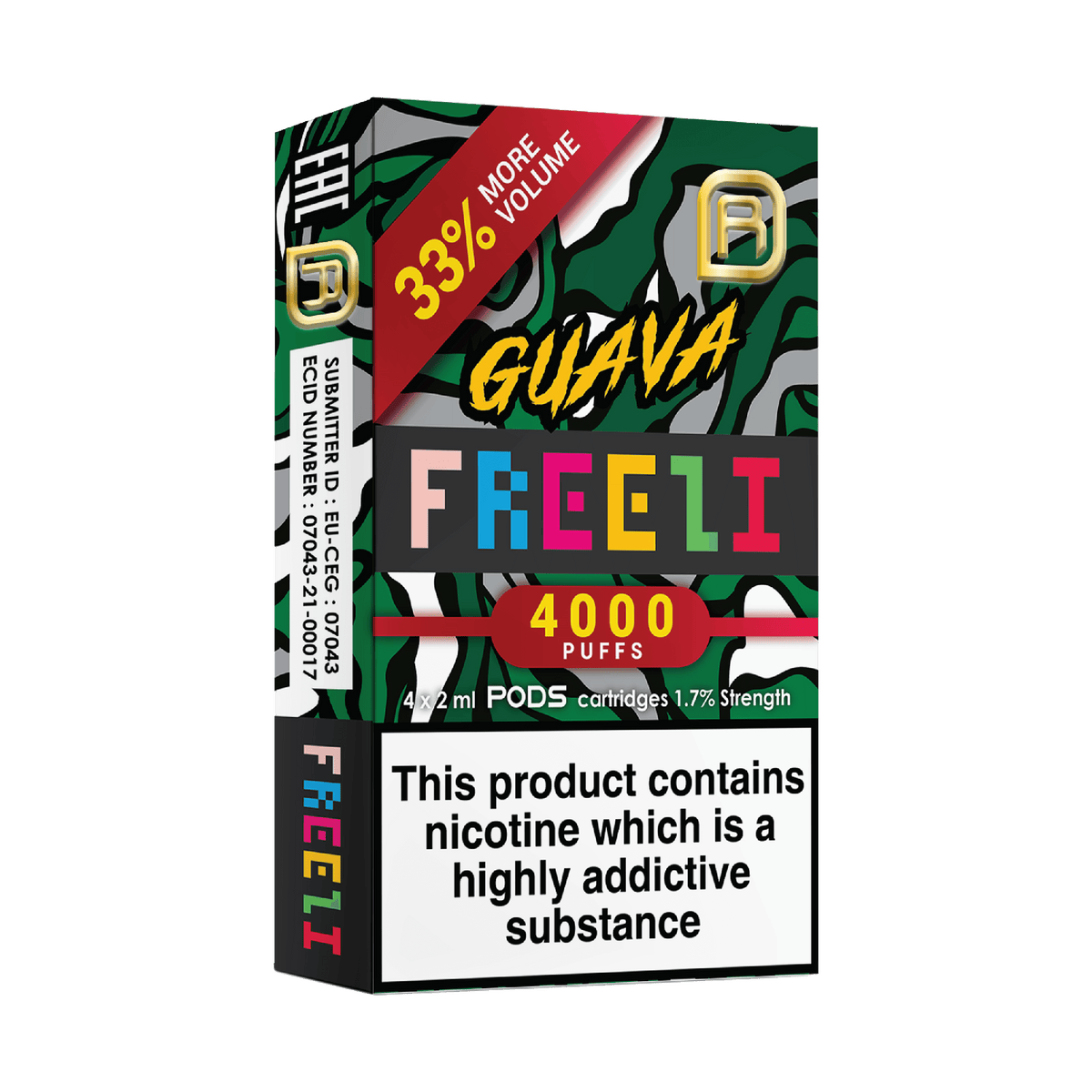 Freeze NanoStix Pods- Guava 4000puff 1.7%/ 4pack