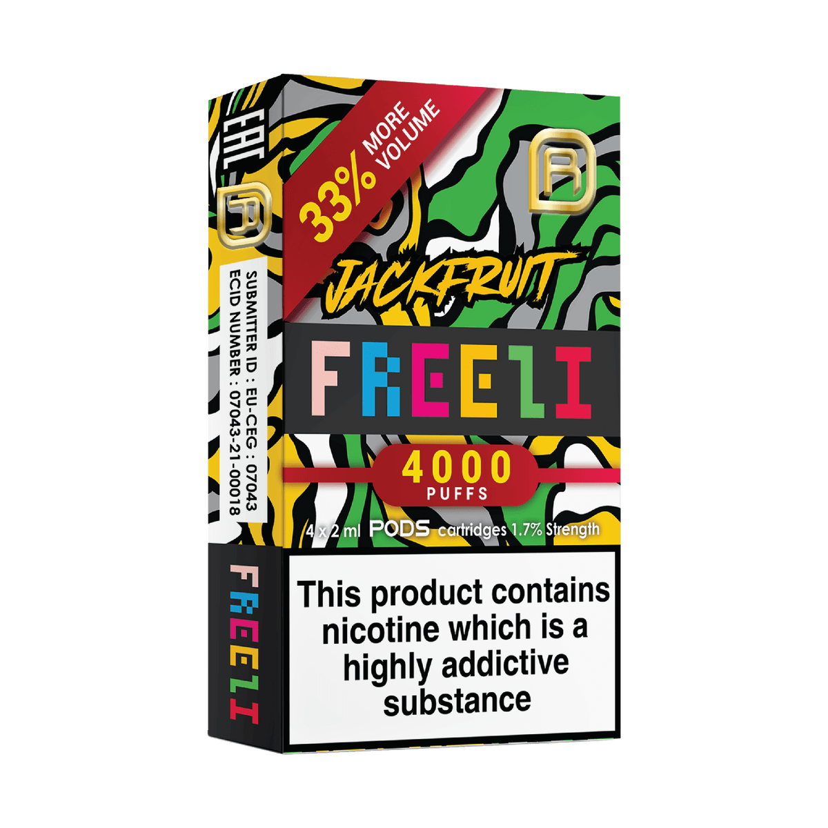 Freeze NanoStix Pods- Jackfruit 4000puff 1.7%/ 4pack