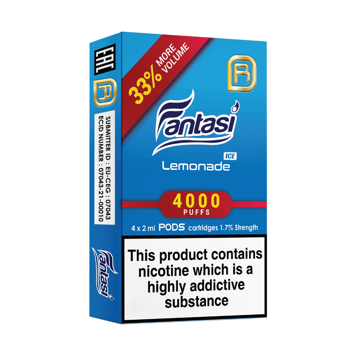Fantasi NanoStix Pods- Lemonade Ice 4000puff 1.7%/ 4pack