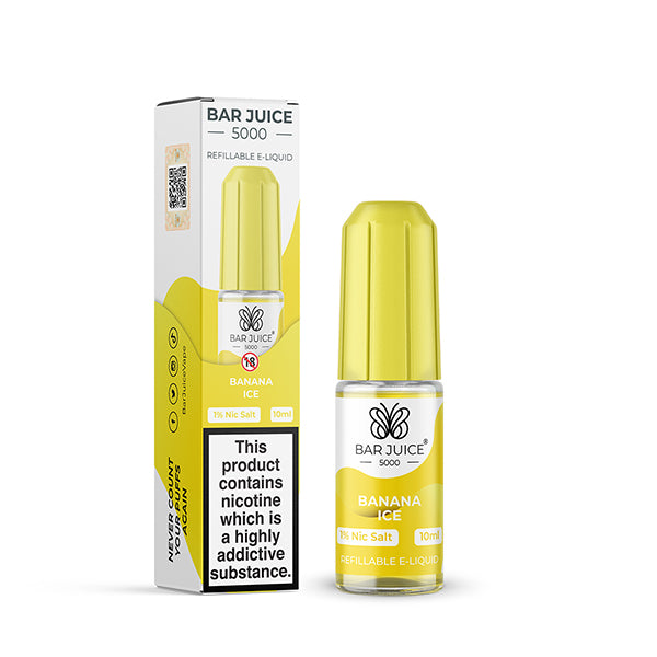 Bar Juice 5000 10mg Nic Salt 10ml, Banana Ice Flavour, Vape Auraa UK