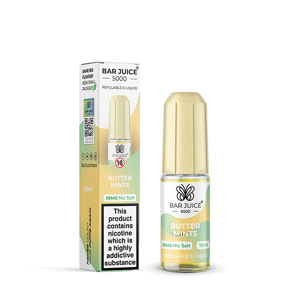 Bar Juice 5000 10mg Nic Salt 10ml, Butter Mints Flavour, Vape Auraa UK