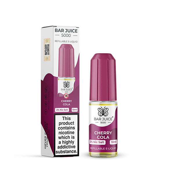 Bar Juice 5000 20mg Nic Salt 10ml, Cherry Cola Flavours, Vape Auraa UK