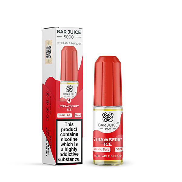 Bar Juice 5000 20mg Nic Salt 10ml, Strawberry Ice Flavours, Vape Auraa UK