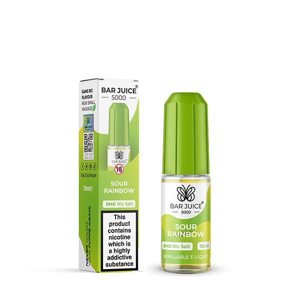 Bar Juice 5000 5mg Nic Salt 10ml, Sour Rainbow Vape Auraa UK