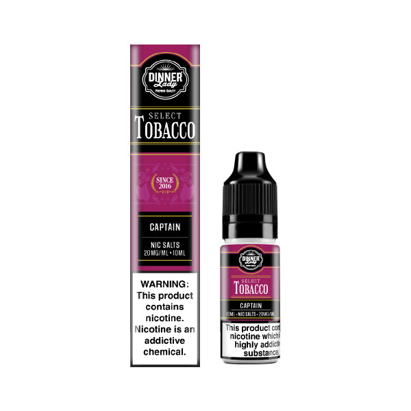 Dinner Lady Select Tobacco Captain 20mg 10ml Nic Salt, Vape Auraa UK