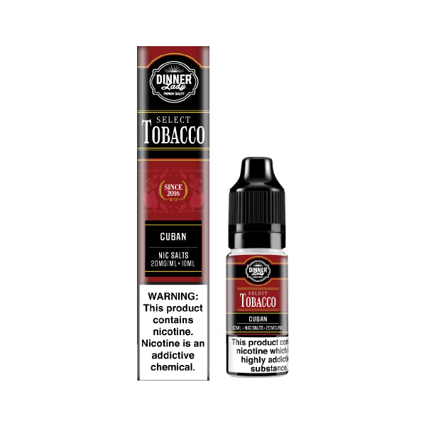 Dinner Lady Select Tobacco Cuban 10mg 10ml Nic Salt, Vape Auraa UK