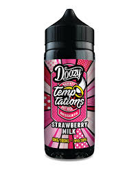 DOOZY VAPE TEMPTATIONS- STRAWBERRY MILK 0MG 100ML SHORTFILL