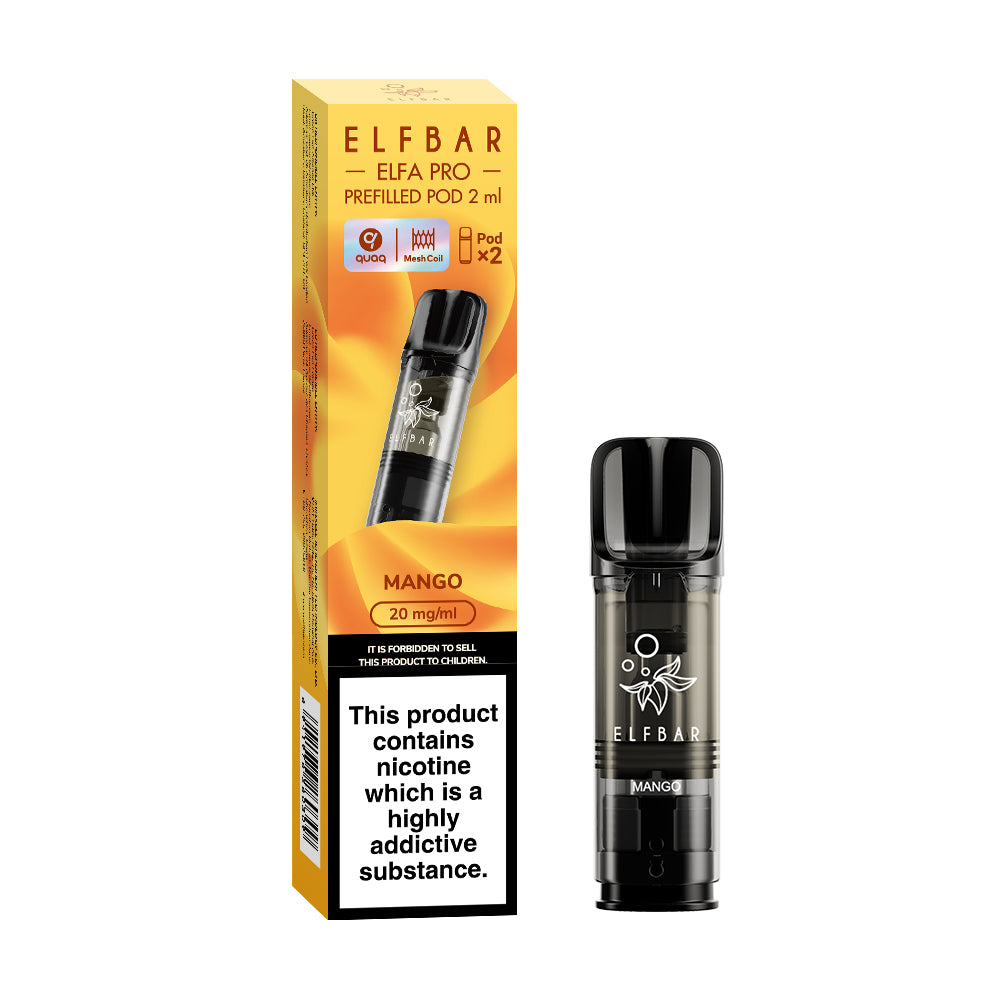 ELFA Pro Prefilled Pods 2packs, Mango  Flavour, Vape Aura UK