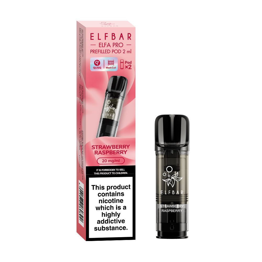 ELFA Pro Prefilled Pods 2packs, Strawberry Raspberry Flavour, Vape Aura UK