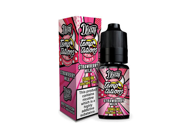 DOOZY VAPE TEMPTATIONS SALTS STRAWBERRY MILK 50/50 10ML E-LIQUID