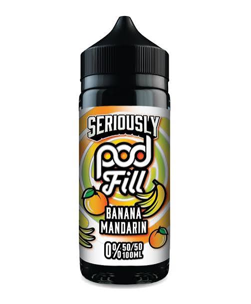 DOOZY VAPE SERIOUSLY POD FILL - BANANA MANDARIN 0MG 100ML SHORTFILL