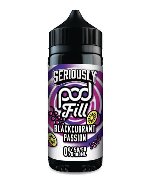 DOOZY VAPE SERIOUSLY POD FILL - BLACKCURRANT PASSION 0MG 100ML SHORTFILL