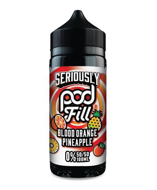 DOOZY VAPE SERIOUSLY POD FILL - BLOOD ORANGE PINEAPPLE 0MG 100ML SHORTFILL