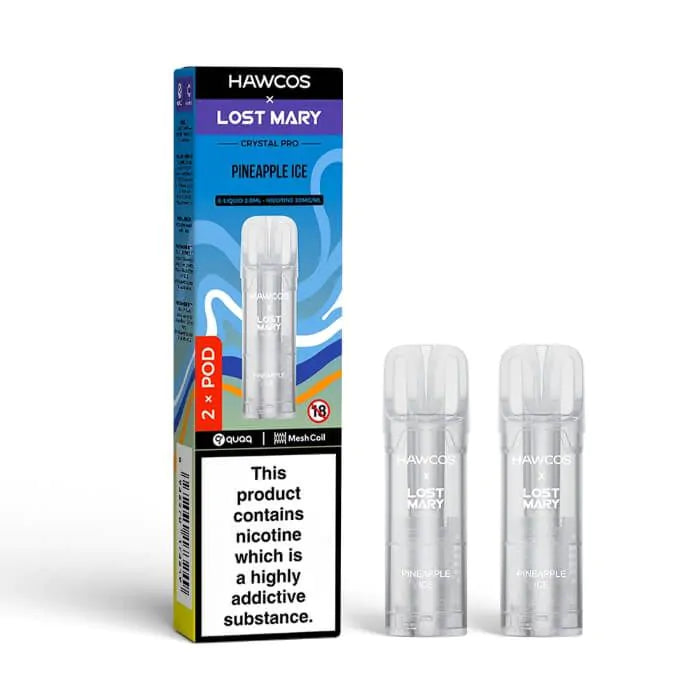 Hawcos x Lost Mary Crystal Pro Prefilled Pods - Pineapple Ice - 2PK