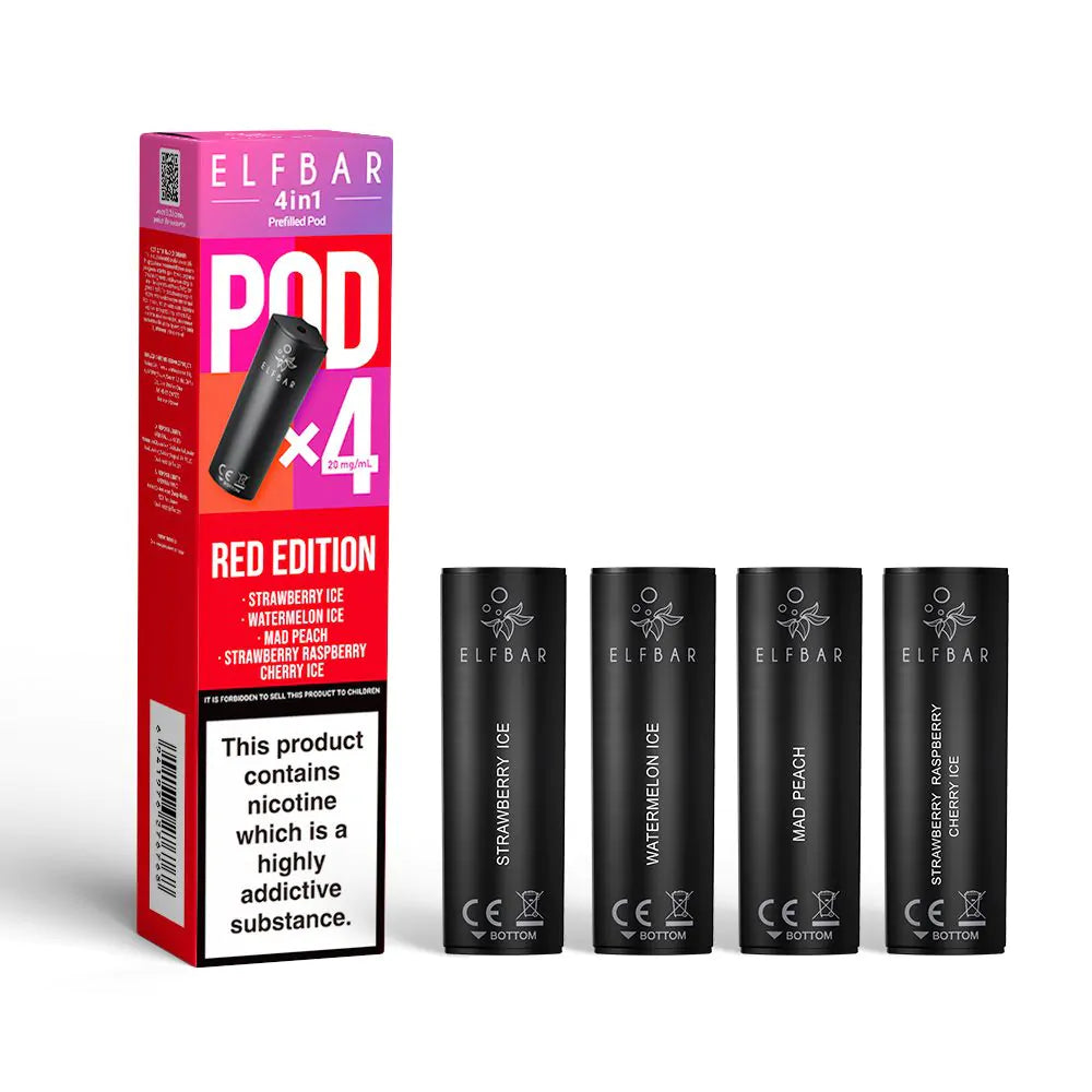 ELFBAR 4-in-1 Prefilled Pods - 4PK-Red Edition