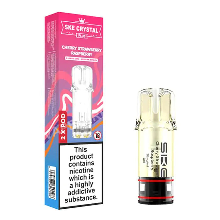 SKE Crystal PLUS Prefilled Pods - Cherry Strawberry Raspberry - 2PK