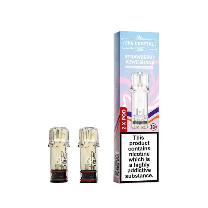 SKE Crystal PLUS Prefilled Pods - Strawberry Kiwi Shake - 2PK