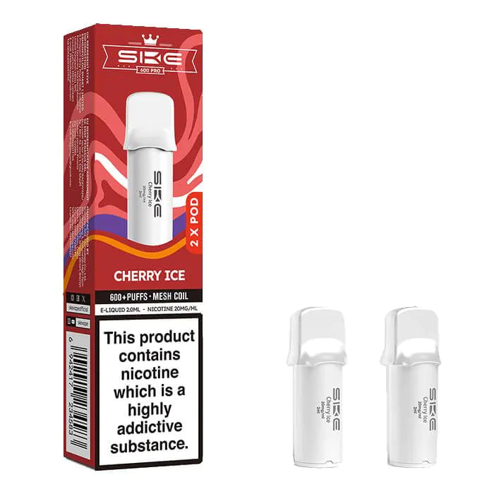 SKE Crystal Pro 600 Prefilled Pods - Cherry Ice - 2PK
