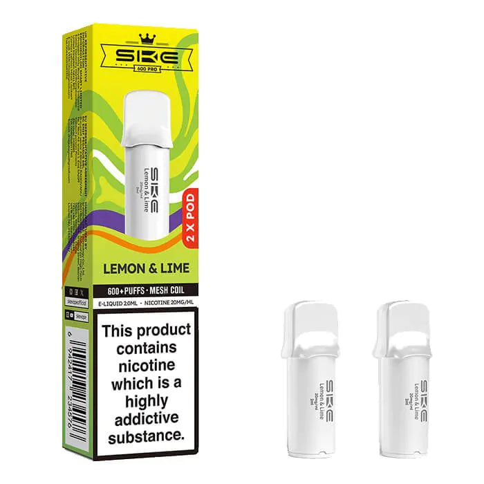 SKE Crystal Pro 600 Prefilled Pods - Lemon & Lime - 2PK
