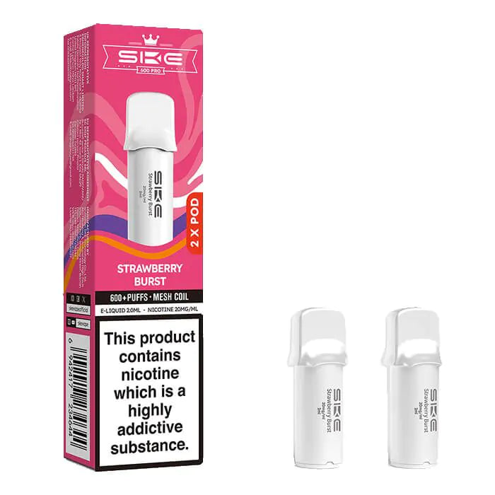 SKE Crystal Pro 600 Prefilled Pods - Strawberry Burst - 2PK