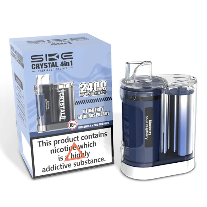SKE Crystal 2400 4 in 1 Pod Kit - Blueberry Sour Raspberry