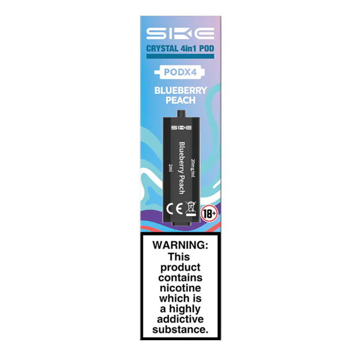 SKE Crystal 2400 4 in 1 Replacement Pods - Blueberry Peach - 4PK