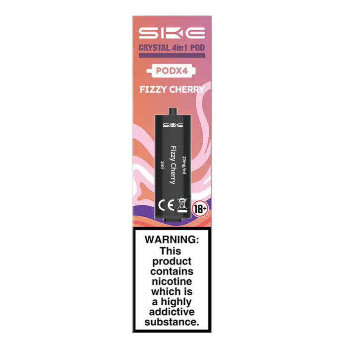 SKE Crystal 2400 4 in 1 Replacement Pods - Fizzy Cherry - 4PK